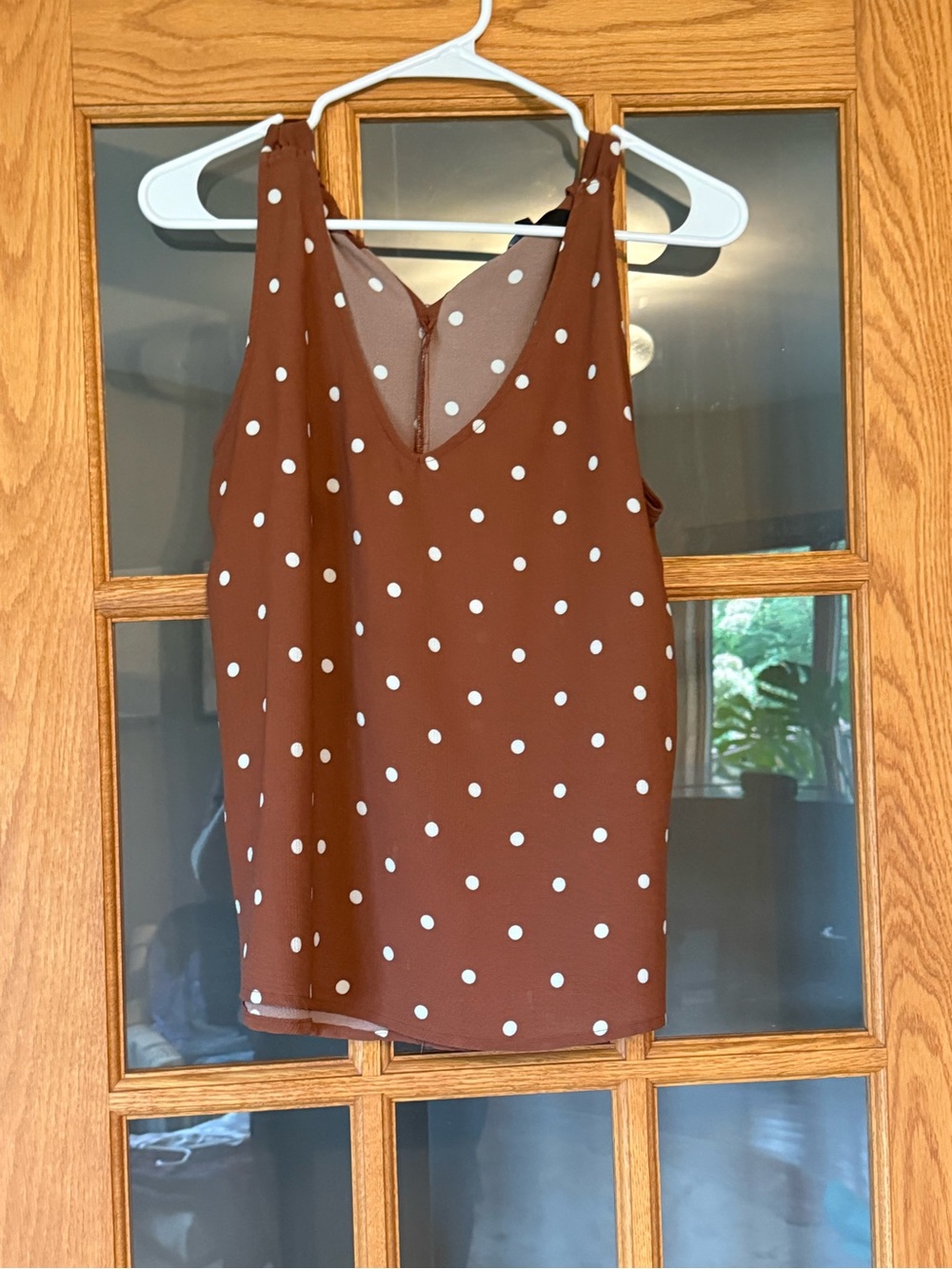 Gibson Brown Polka Dot V-Neck Camisole
